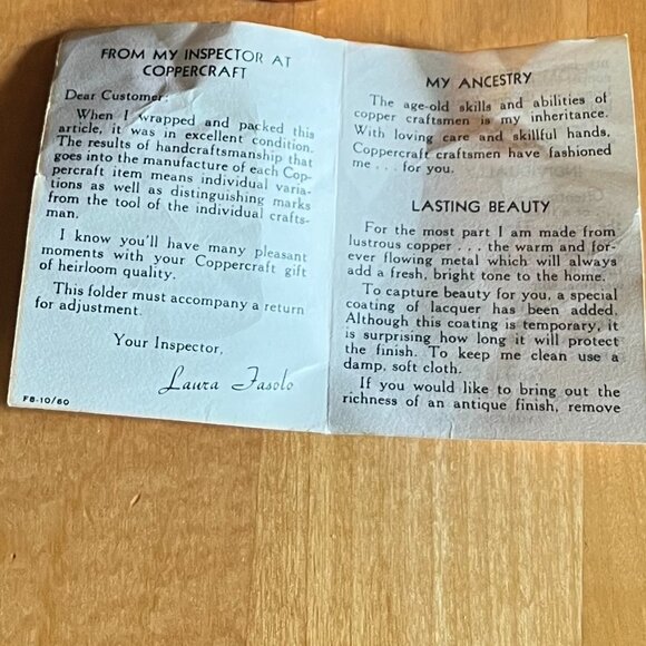 Vtg. Coppercraft Guild of Taunton, Massachusetts, Handcrafted Copper Candlestick - Picture 4 of 9